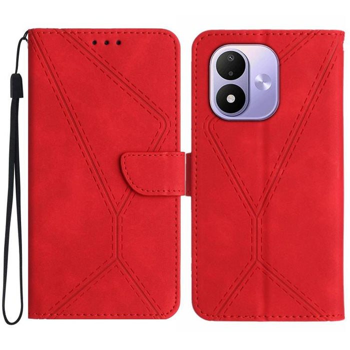 Funda para teléfono de cuero con costuras en relieve, For Redmi A7 Pro 171mm / Poco C85x 5G, For Redmi Note 15 Pro+ 5G Global 163.3mm, For Redmi Note 15 4G / 5G Global 164mm, For Redmi Note 15 Pro 4G Global 163.2mm, For Redmi Note 15 Pro 5G Global 163....