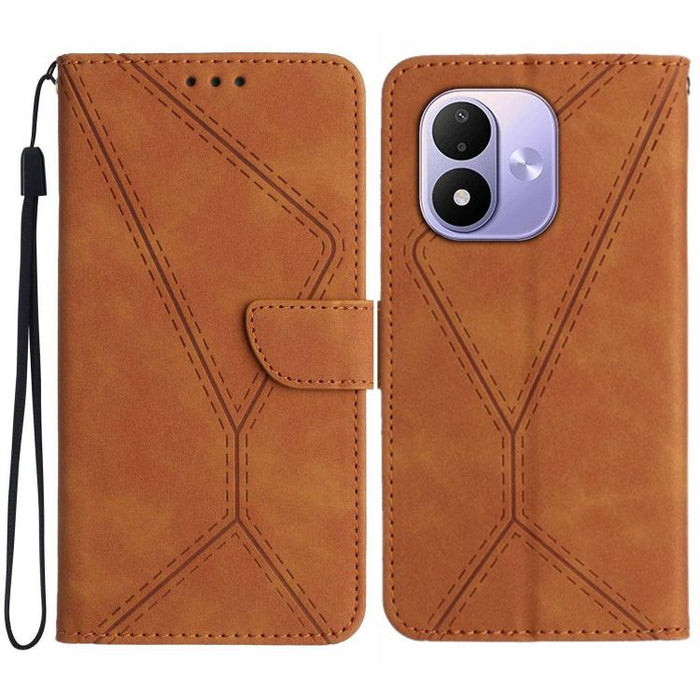 Funda para teléfono de cuero con costuras en relieve, For Redmi A7 Pro 171mm / Poco C85x 5G, For Redmi Note 15 Pro+ 5G Global 163.3mm, For Redmi Note 15 4G / 5G Global 164mm, For Redmi Note 15 Pro 4G Global 163.2mm, For Redmi Note 15 Pro 5G Global 163....