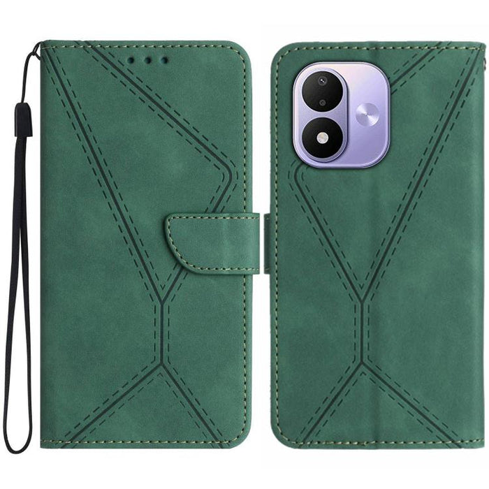 Funda para teléfono de cuero con costuras en relieve, For Redmi A7 Pro 171mm / Poco C85x 5G, For Redmi Note 15 Pro+ 5G Global 163.3mm, For Redmi Note 15 4G / 5G Global 164mm, For Redmi Note 15 Pro 4G Global 163.2mm, For Redmi Note 15 Pro 5G Global 163....