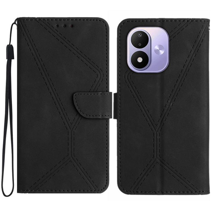 Funda para teléfono de cuero con costuras en relieve, For Redmi A7 Pro 171mm / Poco C85x 5G, For Redmi Note 15 Pro+ 5G Global 163.3mm, For Redmi Note 15 4G / 5G Global 164mm, For Redmi Note 15 Pro 4G Global 163.2mm, For Redmi Note 15 Pro 5G Global 163....