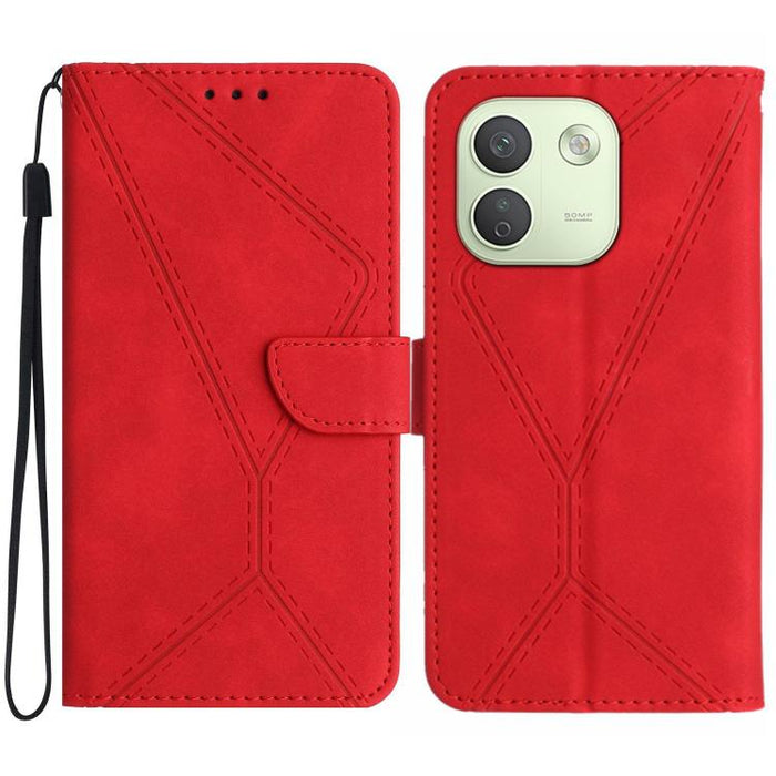 Funda para teléfono de cuero con costuras en relieve, For Redmi A7 Pro 171mm / Poco C85x 5G, For Redmi Note 15 Pro+ 5G Global 163.3mm, For Redmi Note 15 4G / 5G Global 164mm, For Redmi Note 15 Pro 4G Global 163.2mm, For Redmi Note 15 Pro 5G Global 163....