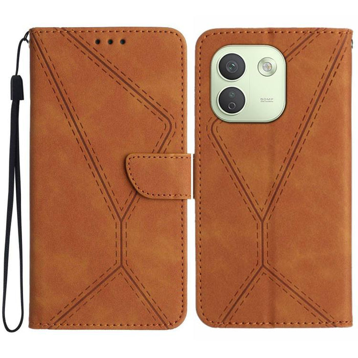Funda para teléfono de cuero con costuras en relieve, For Redmi A7 Pro 171mm / Poco C85x 5G, For Redmi Note 15 Pro+ 5G Global 163.3mm, For Redmi Note 15 4G / 5G Global 164mm, For Redmi Note 15 Pro 4G Global 163.2mm, For Redmi Note 15 Pro 5G Global 163....