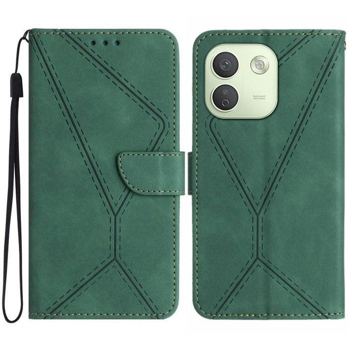Funda para teléfono de cuero con costuras en relieve, For Redmi A7 Pro 171mm / Poco C85x 5G, For Redmi Note 15 Pro+ 5G Global 163.3mm, For Redmi Note 15 4G / 5G Global 164mm, For Redmi Note 15 Pro 4G Global 163.2mm, For Redmi Note 15 Pro 5G Global 163....