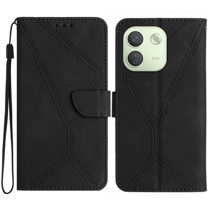 Funda para teléfono de cuero con costuras en relieve, For Redmi A7 Pro 171mm / Poco C85x 5G, For Redmi Note 15 Pro+ 5G Global 163.3mm, For Redmi Note 15 4G / 5G Global 164mm, For Redmi Note 15 Pro 4G Global 163.2mm, For Redmi Note 15 Pro 5G Global 163....