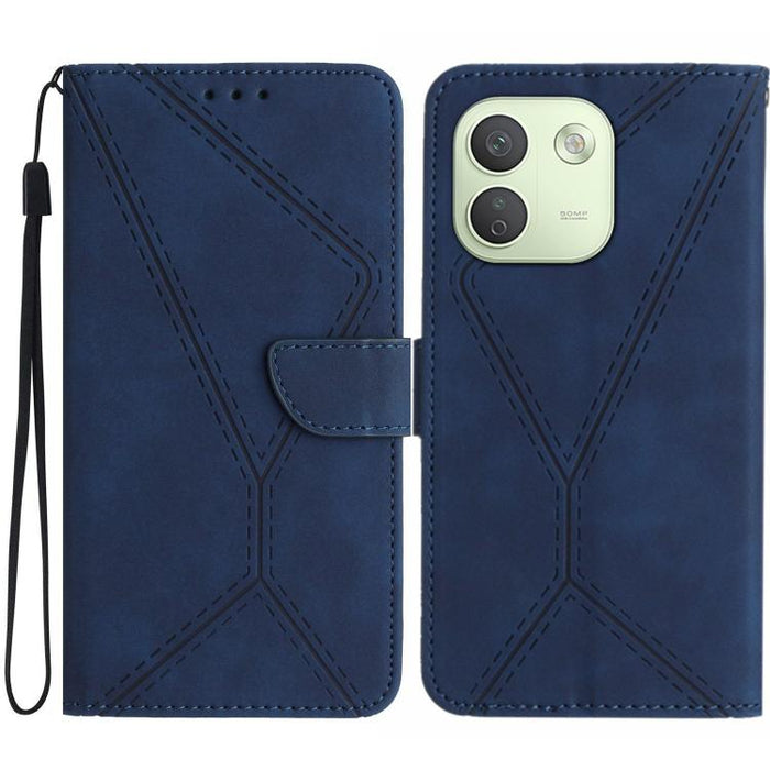 Funda para teléfono de cuero con costuras en relieve, For Redmi A7 Pro 171mm / Poco C85x 5G, For Redmi Note 15 Pro+ 5G Global 163.3mm, For Redmi Note 15 4G / 5G Global 164mm, For Redmi Note 15 Pro 4G Global 163.2mm, For Redmi Note 15 Pro 5G Global 163....