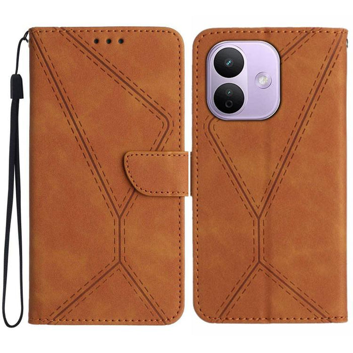 Funda para teléfono de cuero con costuras en relieve, For Redmi A7 Pro 171mm / Poco C85x 5G, For Redmi Note 15 Pro+ 5G Global 163.3mm, For Redmi Note 15 4G / 5G Global 164mm, For Redmi Note 15 Pro 4G Global 163.2mm, For Redmi Note 15 Pro 5G Global 163....