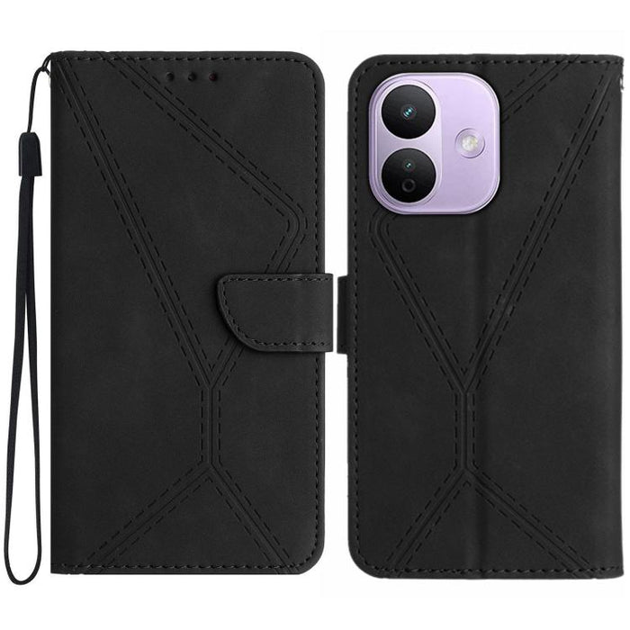 Funda para teléfono de cuero con costuras en relieve, For Redmi A7 Pro 171mm / Poco C85x 5G, For Redmi Note 15 Pro+ 5G Global 163.3mm, For Redmi Note 15 4G / 5G Global 164mm, For Redmi Note 15 Pro 4G Global 163.2mm, For Redmi Note 15 Pro 5G Global 163....