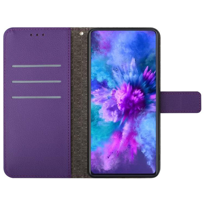 Funda de cuero para teléfono con textura de cuadrícula rómbica, For Redmi Note 14 Pro+ 5G, For Redmi 14C 4G