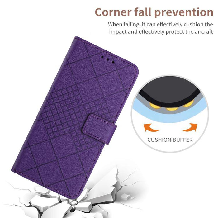 Funda de cuero para teléfono con textura de cuadrícula rómbica, For Redmi Note 14 Pro+ 5G, For Redmi 14C 4G