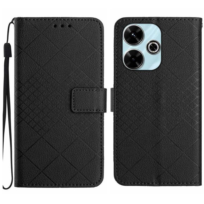 Funda de cuero para teléfono con textura de cuadrícula rómbica, For Redmi A7 Pro 171mm / Poco C85x 5G, For Redmi Note 15 Pro+ 5G Global 163.3mm, For Redmi Note 15 5G Global 164mm, For Redmi Note 15 Pro 4G Global 163.2mm                                 ...