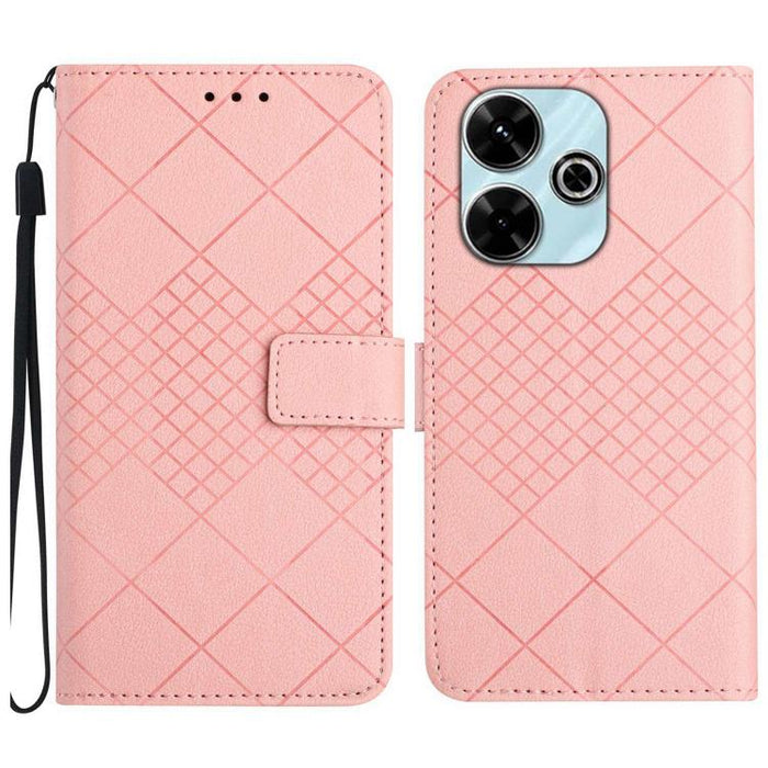 Funda de cuero para teléfono con textura de cuadrícula rómbica, For Redmi A7 Pro 171mm / Poco C85x 5G, For Redmi Note 15 Pro+ 5G Global 163.3mm, For Redmi Note 15 5G Global 164mm, For Redmi Note 15 Pro 4G Global 163.2mm                                 ...