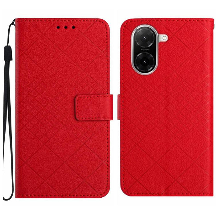 Funda de cuero para teléfono con textura de cuadrícula rómbica, For Redmi A7 Pro 171mm / Poco C85x 5G, For Redmi Note 15 Pro+ 5G Global 163.3mm, For Redmi Note 15 5G Global 164mm, For Redmi Note 15 Pro 4G Global 163.2mm                                 ...