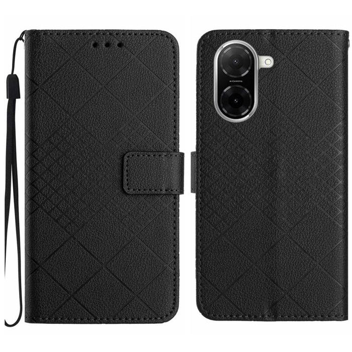 Funda de cuero para teléfono con textura de cuadrícula rómbica, For Redmi A7 Pro 171mm / Poco C85x 5G, For Redmi Note 15 Pro+ 5G Global 163.3mm, For Redmi Note 15 5G Global 164mm, For Redmi Note 15 Pro 4G Global 163.2mm                                 ...