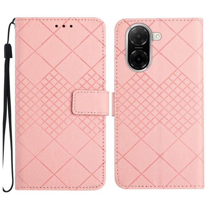Funda de cuero para teléfono con textura de cuadrícula rómbica, For Redmi A7 Pro 171mm / Poco C85x 5G, For Redmi Note 15 Pro+ 5G Global 163.3mm, For Redmi Note 15 5G Global 164mm, For Redmi Note 15 Pro 4G Global 163.2mm                                 ...