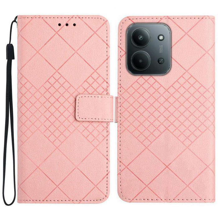 Funda de cuero para teléfono con textura de cuadrícula rómbica, For Redmi A7 Pro 171mm / Poco C85x 5G, For Redmi Note 15 Pro+ 5G Global 163.3mm, For Redmi Note 15 5G Global 164mm, For Redmi Note 15 Pro 4G Global 163.2mm                                 ...