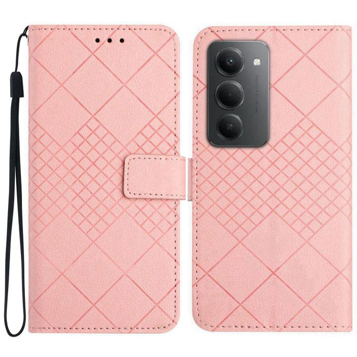 Funda de cuero para teléfono con textura de cuadrícula rómbica, For Redmi A7 Pro 171mm / Poco C85x 5G, For Redmi Note 15 Pro+ 5G Global 163.3mm, For Redmi Note 15 5G Global 164mm, For Redmi Note 15 Pro 4G Global 163.2mm                                 ...