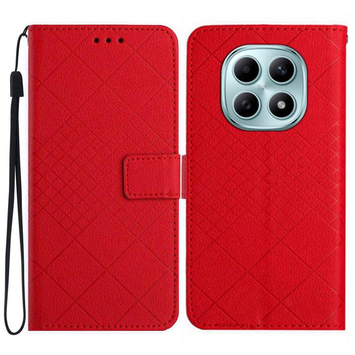 Funda de cuero para teléfono con textura de cuadrícula rómbica, For Redmi A7 Pro 171mm / Poco C85x 5G, For Redmi Note 15 Pro+ 5G Global 163.3mm, For Redmi Note 15 5G Global 164mm, For Redmi Note 15 Pro 4G Global 163.2mm                                 ...