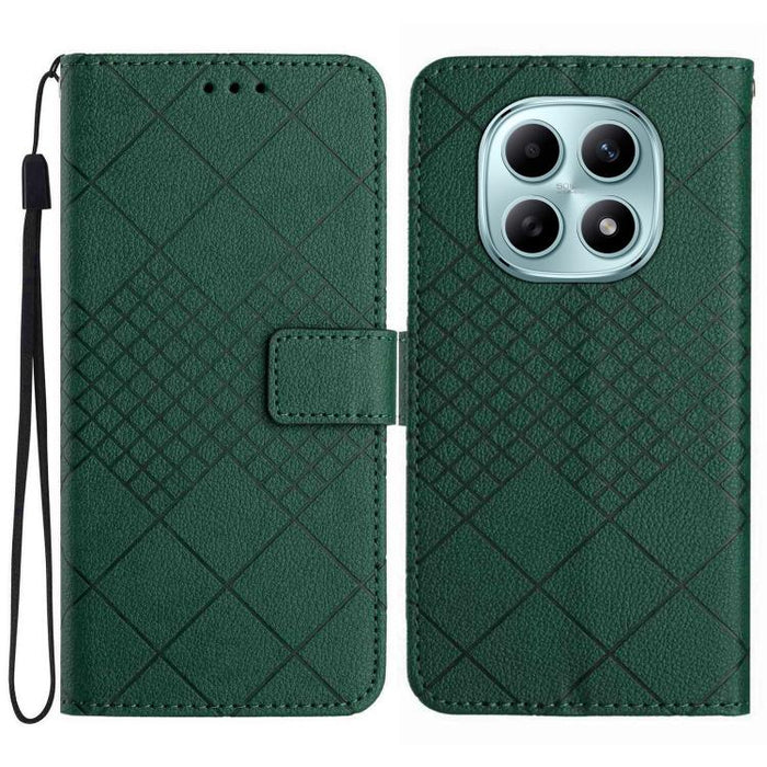 Funda de cuero para teléfono con textura de cuadrícula rómbica, For Redmi A7 Pro 171mm / Poco C85x 5G, For Redmi Note 15 Pro+ 5G Global 163.3mm, For Redmi Note 15 5G Global 164mm, For Redmi Note 15 Pro 4G Global 163.2mm                                 ...