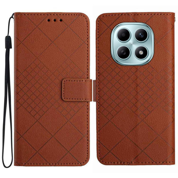 Funda de cuero para teléfono con textura de cuadrícula rómbica, For Redmi A7 Pro 171mm / Poco C85x 5G, For Redmi Note 15 Pro+ 5G Global 163.3mm, For Redmi Note 15 5G Global 164mm, For Redmi Note 15 Pro 4G Global 163.2mm                                 ...