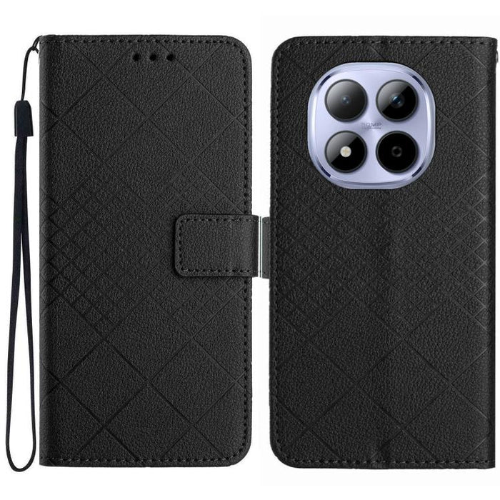 Funda de cuero para teléfono con textura de cuadrícula rómbica, For Redmi A7 Pro 171mm / Poco C85x 5G, For Redmi Note 15 Pro+ 5G Global 163.3mm, For Redmi Note 15 5G Global 164mm, For Redmi Note 15 Pro 4G Global 163.2mm                                 ...