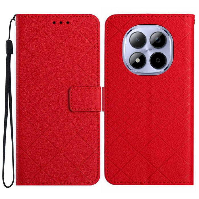 Funda de cuero para teléfono con textura de cuadrícula rómbica, For Redmi A7 Pro 171mm / Poco C85x 5G, For Redmi Note 15 Pro+ 5G Global 163.3mm, For Redmi Note 15 5G Global 164mm, For Redmi Note 15 Pro 4G Global 163.2mm                                 ...