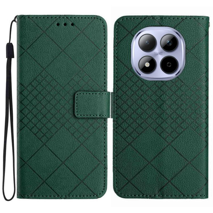 Funda de cuero para teléfono con textura de cuadrícula rómbica, For Redmi A7 Pro 171mm / Poco C85x 5G, For Redmi Note 15 Pro+ 5G Global 163.3mm, For Redmi Note 15 5G Global 164mm, For Redmi Note 15 Pro 4G Global 163.2mm                                 ...
