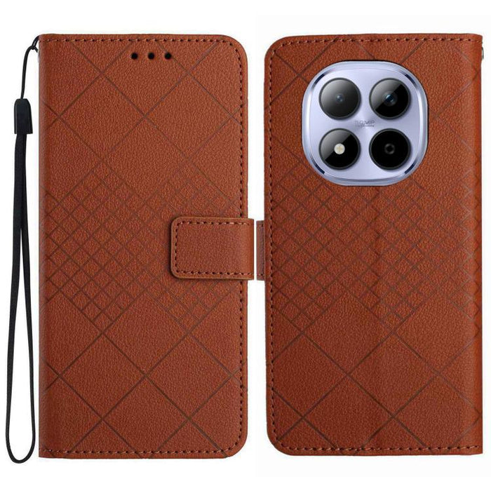 Funda de cuero para teléfono con textura de cuadrícula rómbica, For Redmi A7 Pro 171mm / Poco C85x 5G, For Redmi Note 15 Pro+ 5G Global 163.3mm, For Redmi Note 15 5G Global 164mm, For Redmi Note 15 Pro 4G Global 163.2mm                                 ...