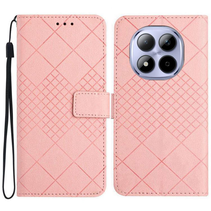 Funda de cuero para teléfono con textura de cuadrícula rómbica, For Redmi A7 Pro 171mm / Poco C85x 5G, For Redmi Note 15 Pro+ 5G Global 163.3mm, For Redmi Note 15 5G Global 164mm, For Redmi Note 15 Pro 4G Global 163.2mm                                 ...