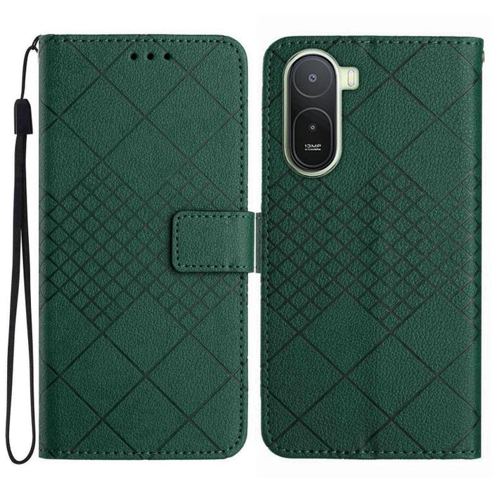 Funda de cuero para teléfono con textura de cuadrícula rómbica, For Redmi A7 Pro 171mm / Poco C85x 5G, For Redmi Note 15 Pro+ 5G Global 163.3mm, For Redmi Note 15 5G Global 164mm, For Redmi Note 15 Pro 4G Global 163.2mm                                 ...