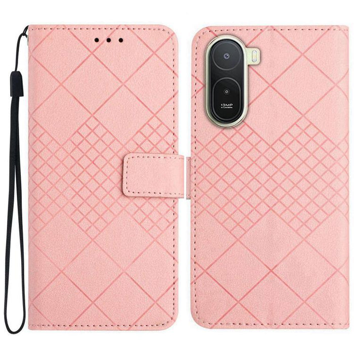 Funda de cuero para teléfono con textura de cuadrícula rómbica, For Redmi A7 Pro 171mm / Poco C85x 5G, For Redmi Note 15 Pro+ 5G Global 163.3mm, For Redmi Note 15 5G Global 164mm, For Redmi Note 15 Pro 4G Global 163.2mm                                 ...
