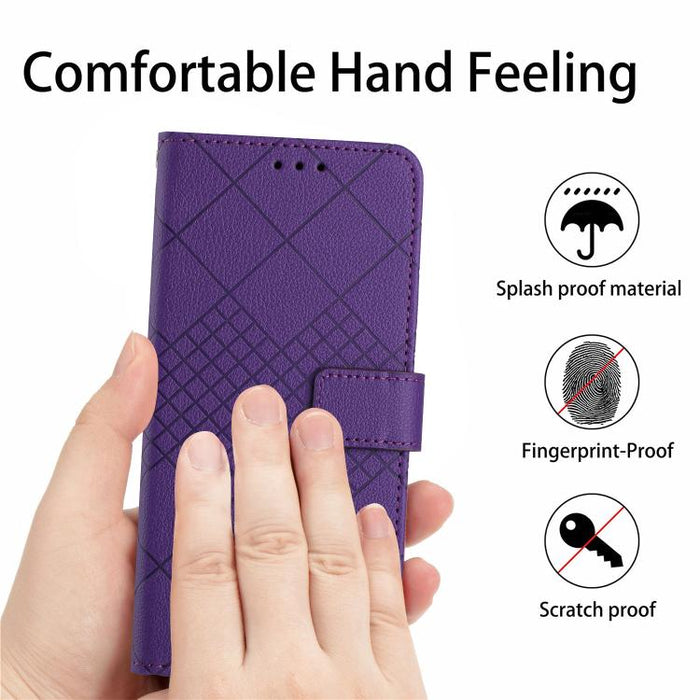 Funda de cuero para teléfono con textura de cuadrícula rómbica, For Redmi A7 Pro 171mm / Poco C85x 5G, For Redmi Note 15 Pro+ 5G Global 163.3mm, For Redmi Note 15 5G Global 164mm, For Redmi Note 15 Pro 4G Global 163.2mm                                 ...