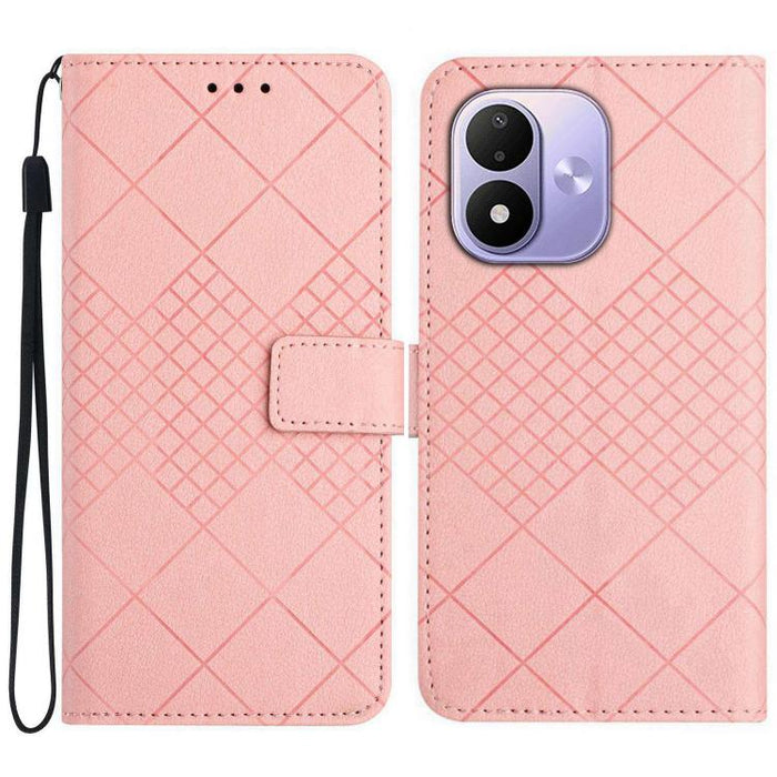 Funda de cuero para teléfono con textura de cuadrícula rómbica, For Redmi A7 Pro 171mm / Poco C85x 5G, For Redmi Note 15 Pro+ 5G Global 163.3mm, For Redmi Note 15 5G Global 164mm, For Redmi Note 15 Pro 4G Global 163.2mm                                 ...