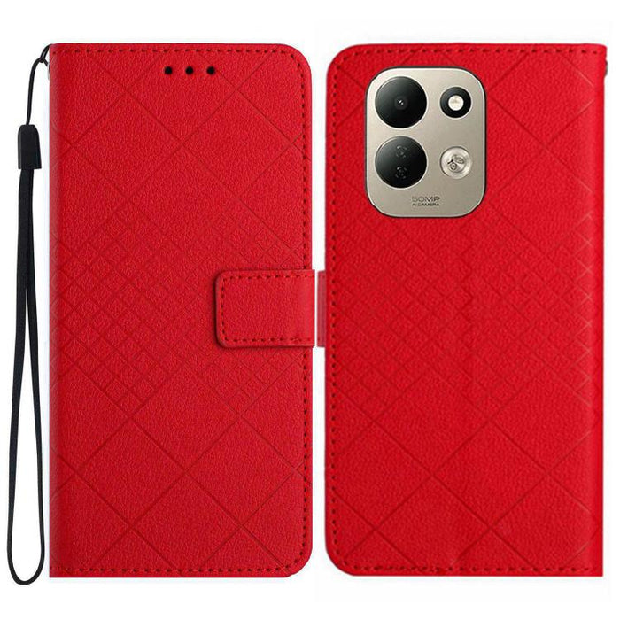 Funda de cuero para teléfono con textura de cuadrícula rómbica, For Redmi A7 Pro 171mm / Poco C85x 5G, For Redmi Note 15 Pro+ 5G Global 163.3mm, For Redmi Note 15 5G Global 164mm, For Redmi Note 15 Pro 4G Global 163.2mm                                 ...