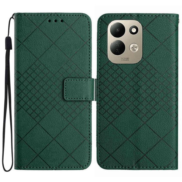 Funda de cuero para teléfono con textura de cuadrícula rómbica, For Redmi A7 Pro 171mm / Poco C85x 5G, For Redmi Note 15 Pro+ 5G Global 163.3mm, For Redmi Note 15 5G Global 164mm, For Redmi Note 15 Pro 4G Global 163.2mm                                 ...