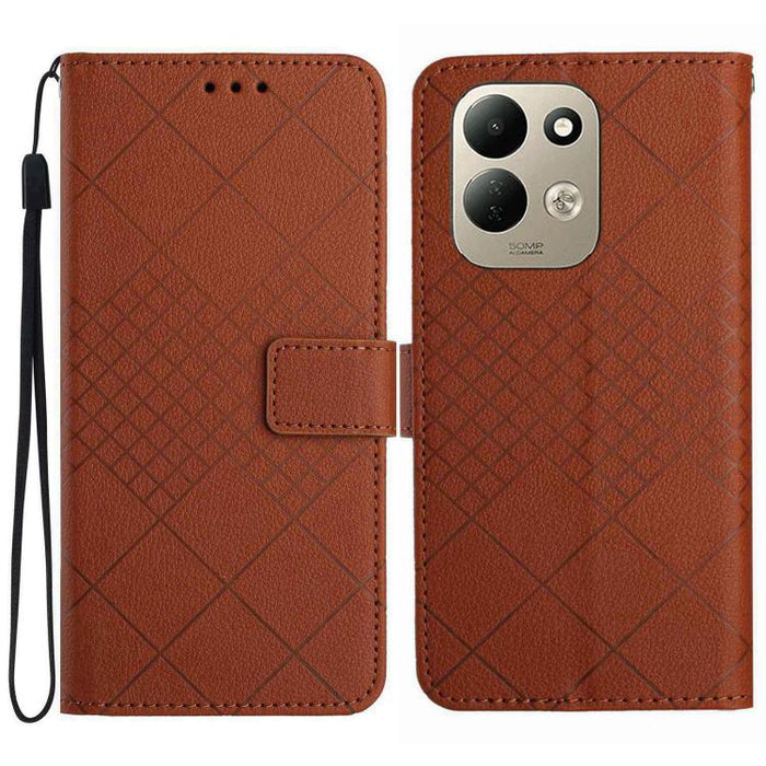 Funda de cuero para teléfono con textura de cuadrícula rómbica, For Redmi A7 Pro 171mm / Poco C85x 5G, For Redmi Note 15 Pro+ 5G Global 163.3mm, For Redmi Note 15 5G Global 164mm, For Redmi Note 15 Pro 4G Global 163.2mm                                 ...