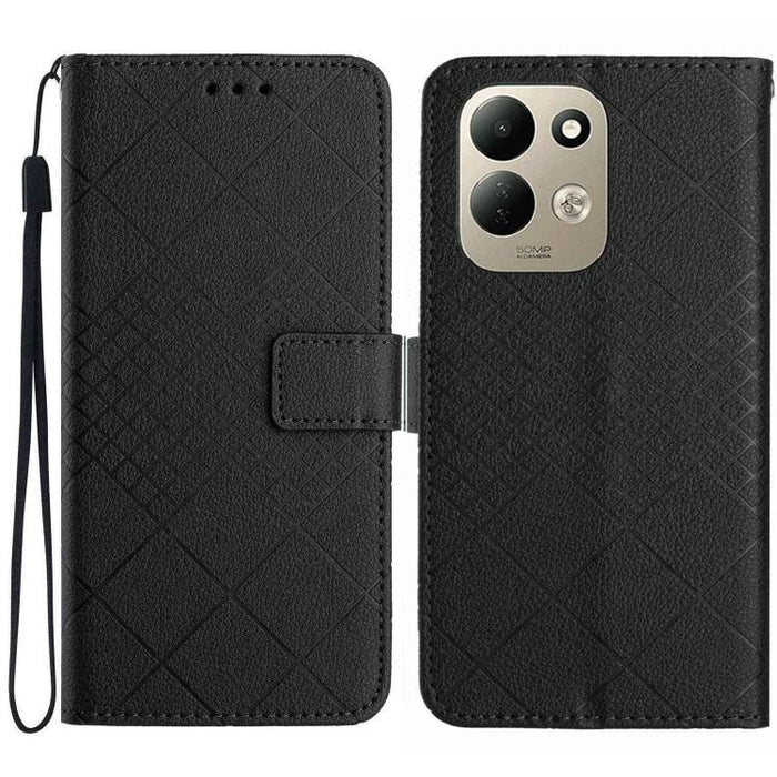 Funda de cuero para teléfono con textura de cuadrícula rómbica, For Redmi A7 Pro 171mm / Poco C85x 5G, For Redmi Note 15 Pro+ 5G Global 163.3mm, For Redmi Note 15 5G Global 164mm, For Redmi Note 15 Pro 4G Global 163.2mm                                 ...