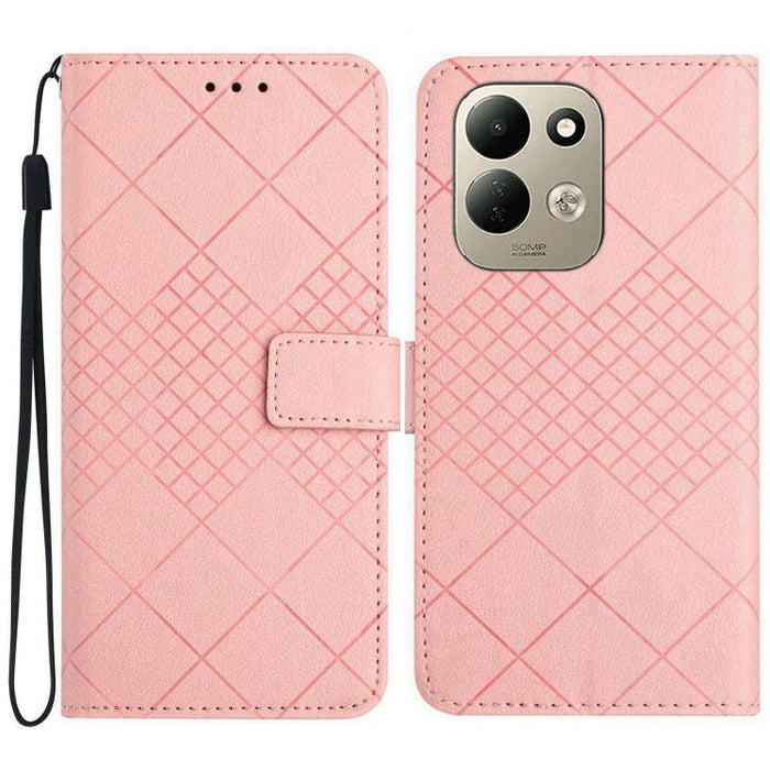 Funda de cuero para teléfono con textura de cuadrícula rómbica, For Redmi A7 Pro 171mm / Poco C85x 5G, For Redmi Note 15 Pro+ 5G Global 163.3mm, For Redmi Note 15 5G Global 164mm, For Redmi Note 15 Pro 4G Global 163.2mm                                 ...