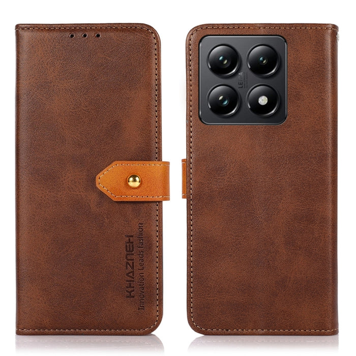 Funda de cuero con tapa para teléfono con textura de piel de vaca KHAZNEH, For Xiaomi 17T Pro 5G, For Xiaomi 17T 5G, For Xiaomi 17 Pro Max, For Xiaomi 17 Pro, For Xiaomi 17, For Xiaomi 15T Pro 5G, For Xiaomi 15T 5G                                      ...