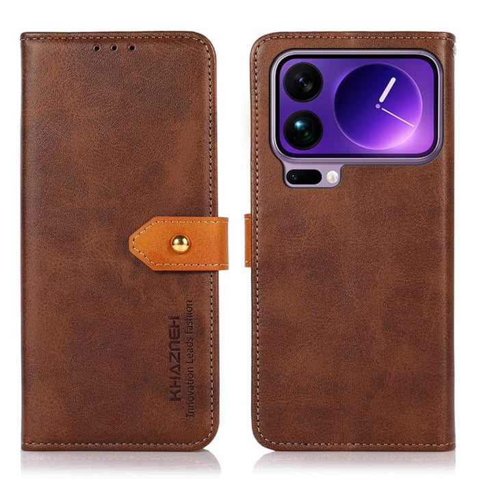Funda de cuero con tapa para teléfono con textura de piel de vaca KHAZNEH, For Xiaomi 17T Pro 5G, For Xiaomi 17T 5G, For Xiaomi 17 Pro Max, For Xiaomi 17 Pro, For Xiaomi 17, For Xiaomi 15T Pro 5G, For Xiaomi 15T 5G                                      ...