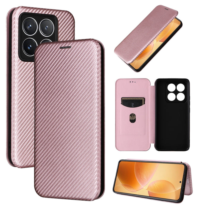 Funda de cuero con tapa para teléfono con textura de fibra de carbono, For Xiaomi 17T Pro 5G, For Xiaomi 17T 5G, For Xiaomi 17 Ultra, For Xiaomi 17 Pro Max, For Xiaomi 17 Pro, For Xiaomi 17, For Xiaomi Poco F7 5G Global, For Xiaomi 15 Ultra            ...