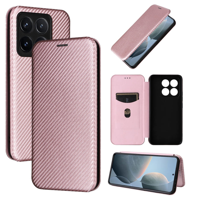 Funda de cuero con tapa para teléfono con textura de fibra de carbono, For Xiaomi 17T Pro 5G, For Xiaomi 17T 5G, For Xiaomi 17 Ultra, For Xiaomi 17 Pro Max, For Xiaomi 17 Pro, For Xiaomi 17, For Xiaomi Poco F7 5G Global, For Xiaomi 15 Ultra            ...