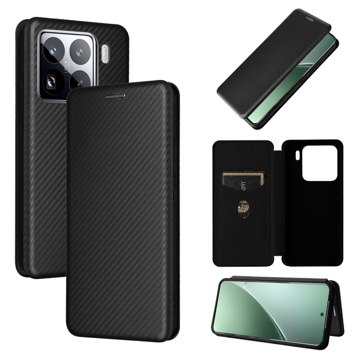 Funda de cuero con tapa para teléfono con textura de fibra de carbono, For Xiaomi 17T Pro 5G, For Xiaomi 17T 5G, For Xiaomi 17 Ultra, For Xiaomi 17 Pro Max, For Xiaomi 17 Pro, For Xiaomi 17, For Xiaomi Poco F7 5G Global, For Xiaomi 15 Ultra            ...