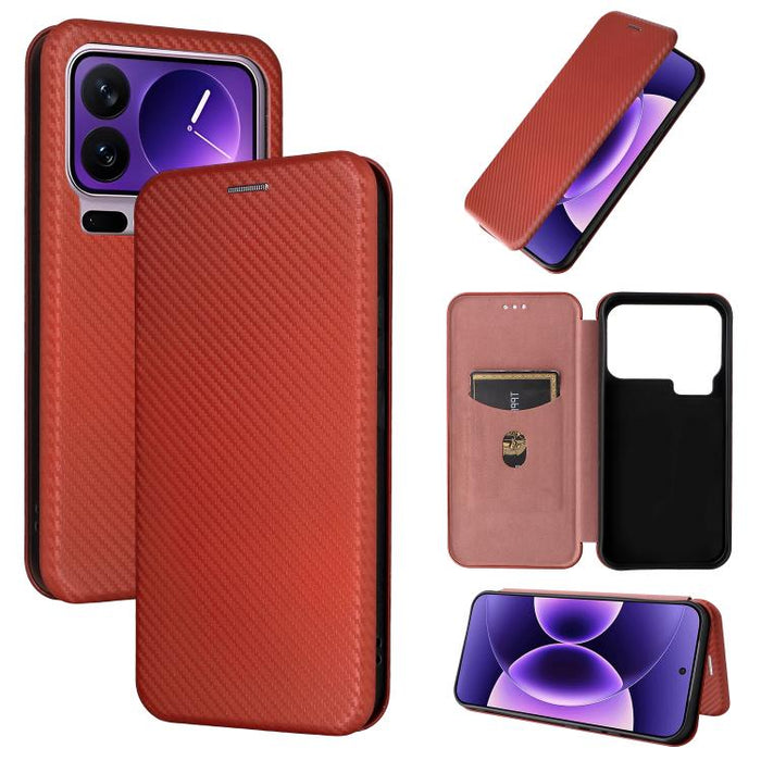 Funda de cuero con tapa para teléfono con textura de fibra de carbono, For Xiaomi 17T Pro 5G, For Xiaomi 17T 5G, For Xiaomi 17 Ultra, For Xiaomi 17 Pro Max, For Xiaomi 17 Pro, For Xiaomi 17, For Xiaomi Poco F7 5G Global, For Xiaomi 15 Ultra            ...