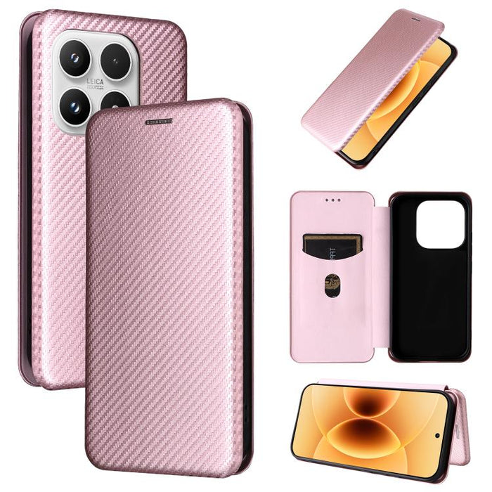 Funda de cuero con tapa para teléfono con textura de fibra de carbono, For Xiaomi 17T Pro 5G, For Xiaomi 17T 5G, For Xiaomi 17 Ultra, For Xiaomi 17 Pro Max, For Xiaomi 17 Pro, For Xiaomi 17, For Xiaomi Poco F7 5G Global, For Xiaomi 15 Ultra            ...