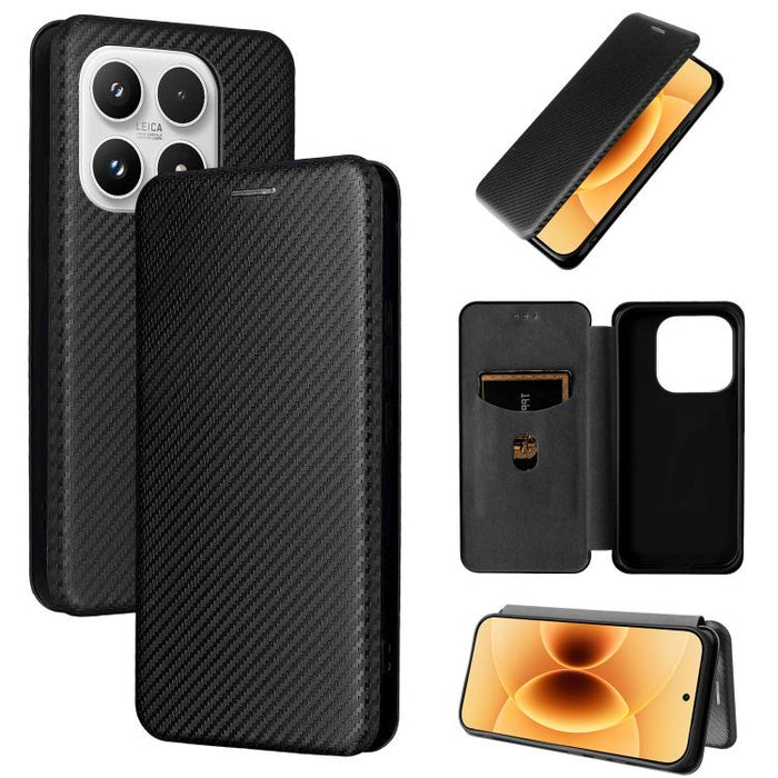 Funda de cuero con tapa para teléfono con textura de fibra de carbono, For Xiaomi 17T Pro 5G, For Xiaomi 17T 5G, For Xiaomi 17 Ultra, For Xiaomi 17 Pro Max, For Xiaomi 17 Pro, For Xiaomi 17, For Xiaomi Poco F7 5G Global, For Xiaomi 15 Ultra            ...