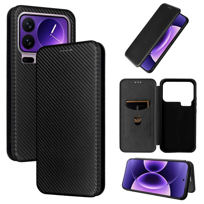 Funda de cuero con tapa para teléfono con textura de fibra de carbono, For Xiaomi 17T Pro 5G, For Xiaomi 17T 5G, For Xiaomi 17 Ultra, For Xiaomi 17 Pro Max, For Xiaomi 17 Pro, For Xiaomi 17, For Xiaomi Poco F7 5G Global, For Xiaomi 15 Ultra            ...