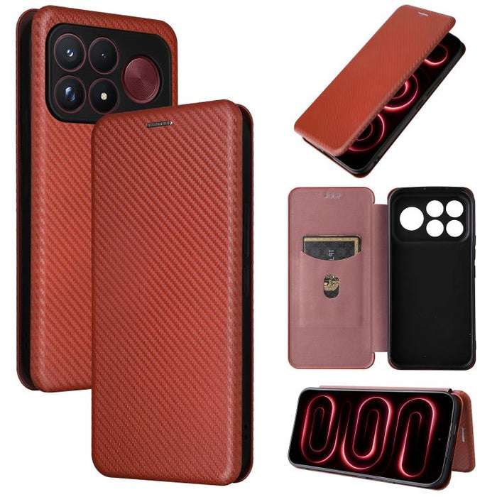 Funda de cuero con tapa para teléfono con textura de fibra de carbono, For Xiaomi 17T Pro 5G, For Xiaomi 17T 5G, For Xiaomi 17 Ultra, For Xiaomi 17 Pro Max, For Xiaomi 17 Pro, For Xiaomi 17, For Xiaomi Poco F7 5G Global, For Xiaomi 15 Ultra            ...