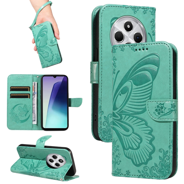Funda de cuero para teléfono con relieve de mariposa de cola de golondrina, For Redmi K90 Pro Max/Poco F8 Ultra, For Redmi K90/Poco F8 Pro, For Redmi 15C 5G / 4G EU 173mm, For Redmi 15 5G Global / 15 4G SEA 169.5mm, For Redmi 15 5G / 4G EU 171mm       ...