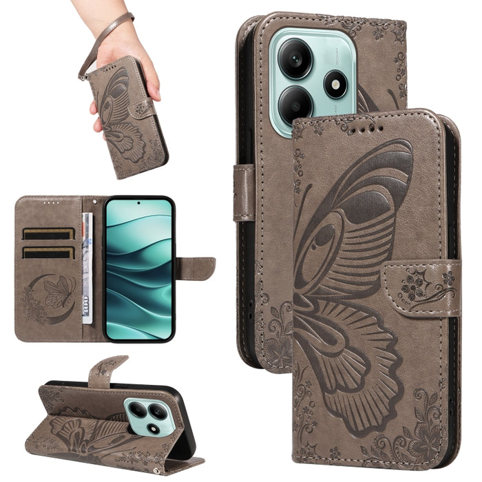 Funda de cuero para teléfono con relieve de mariposa de cola de golondrina, For Redmi K90 Pro Max/Poco F8 Ultra, For Redmi K90/Poco F8 Pro, For Redmi 15C 5G / 4G EU 173mm, For Redmi 15 5G Global / 15 4G SEA 169.5mm, For Redmi 15 5G / 4G EU 171mm       ...