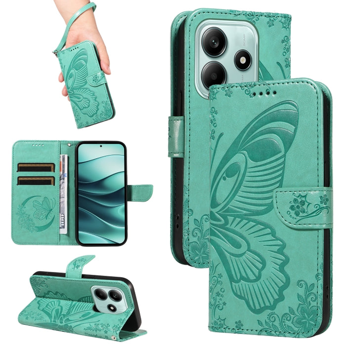 Funda de cuero para teléfono con relieve de mariposa de cola de golondrina, For Redmi K90 Pro Max/Poco F8 Ultra, For Redmi K90/Poco F8 Pro, For Redmi 15C 5G / 4G EU 173mm, For Redmi 15 5G Global / 15 4G SEA 169.5mm, For Redmi 15 5G / 4G EU 171mm       ...